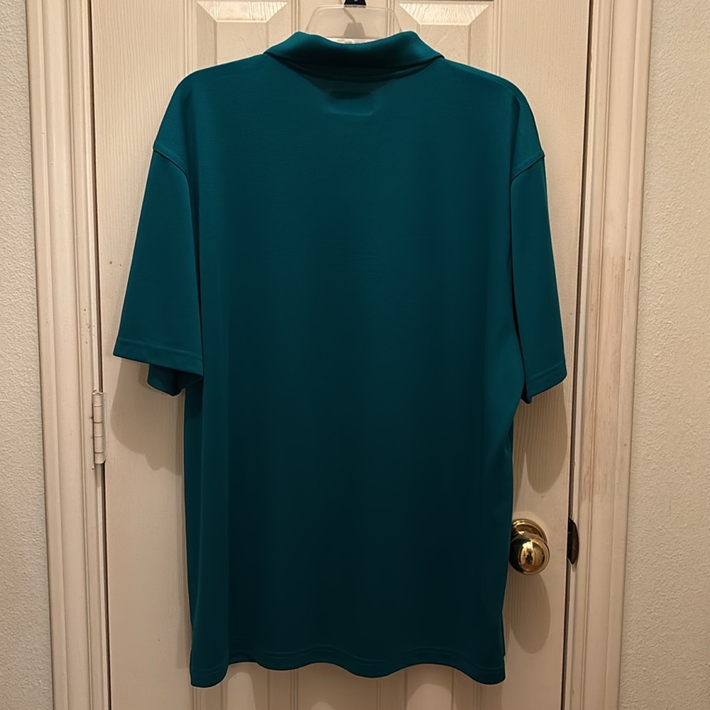 Men’s Grand Slam Turquoise Short Sleeve Polo, Quick-Dry Moisture-Wicking Fabric - Picture 3 of 5